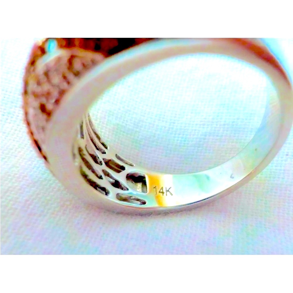 LeVian Style Diamond 14K White Gold Ring, Solid Gold Band-8.1gm, 1 of a Kind - Picture 3 of 6